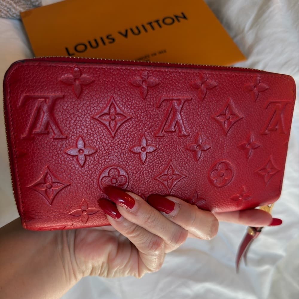 Louis Vuitton Rouge Red Empreinte Clemence Leather Continental Card Coin Wallet - Thumbnail 15