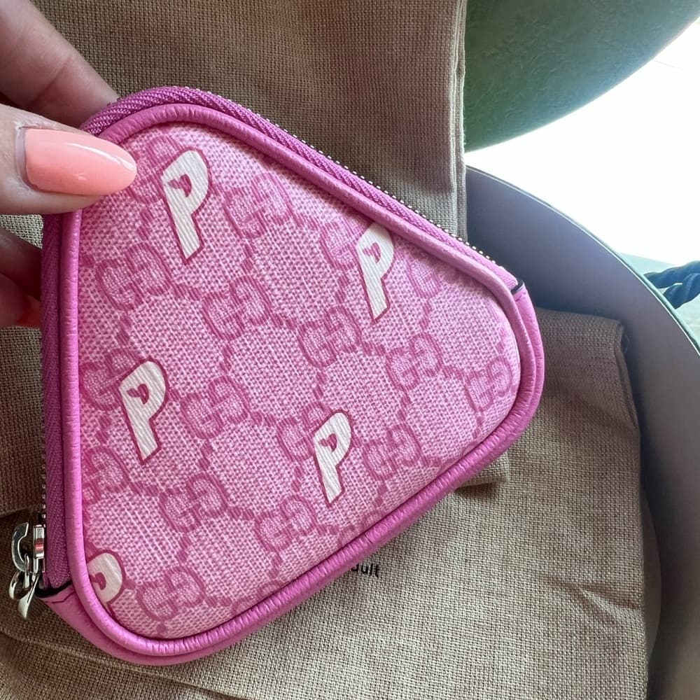 GUCCI x PALACE Pink Triferg Supreme GG Pink Coin Purse Limited Edition wit BOX - Thumbnail 2