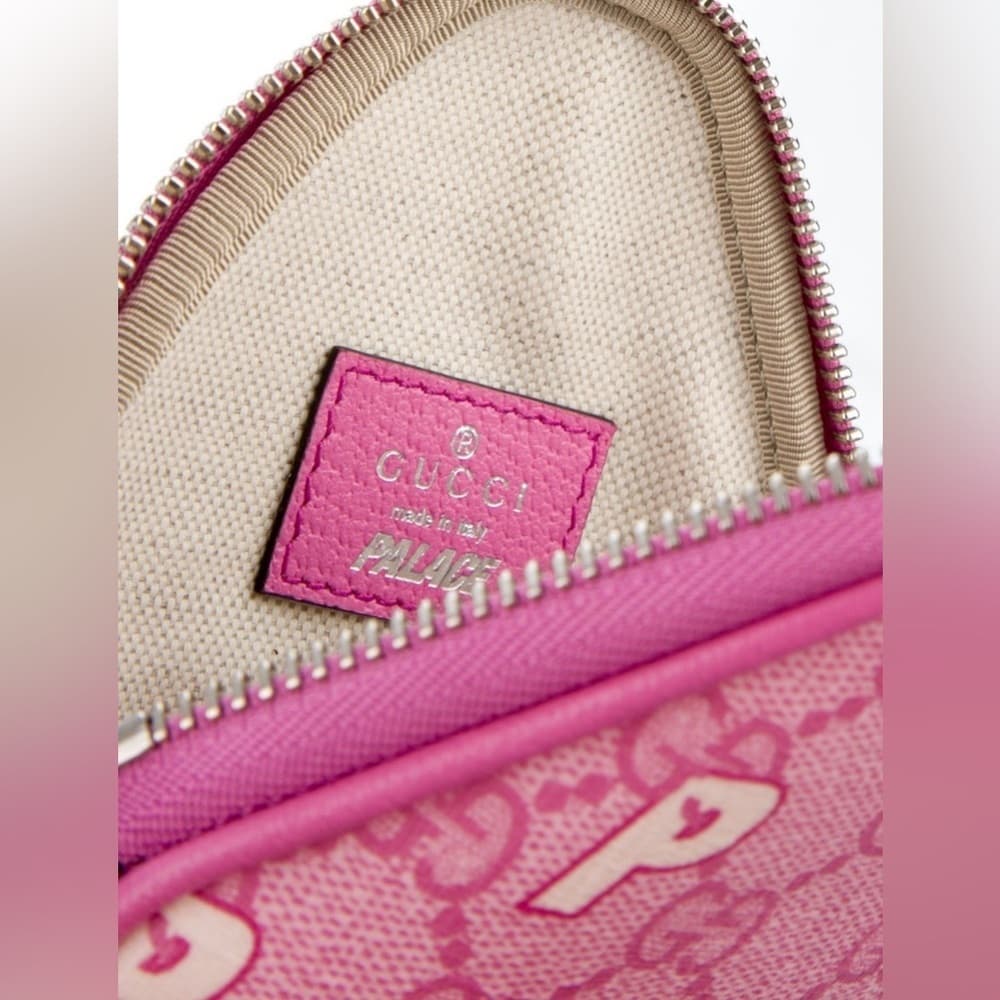 GUCCI x PALACE Pink Triferg Supreme GG Pink Coin Purse Limited Edition wit BOX - Thumbnail 6
