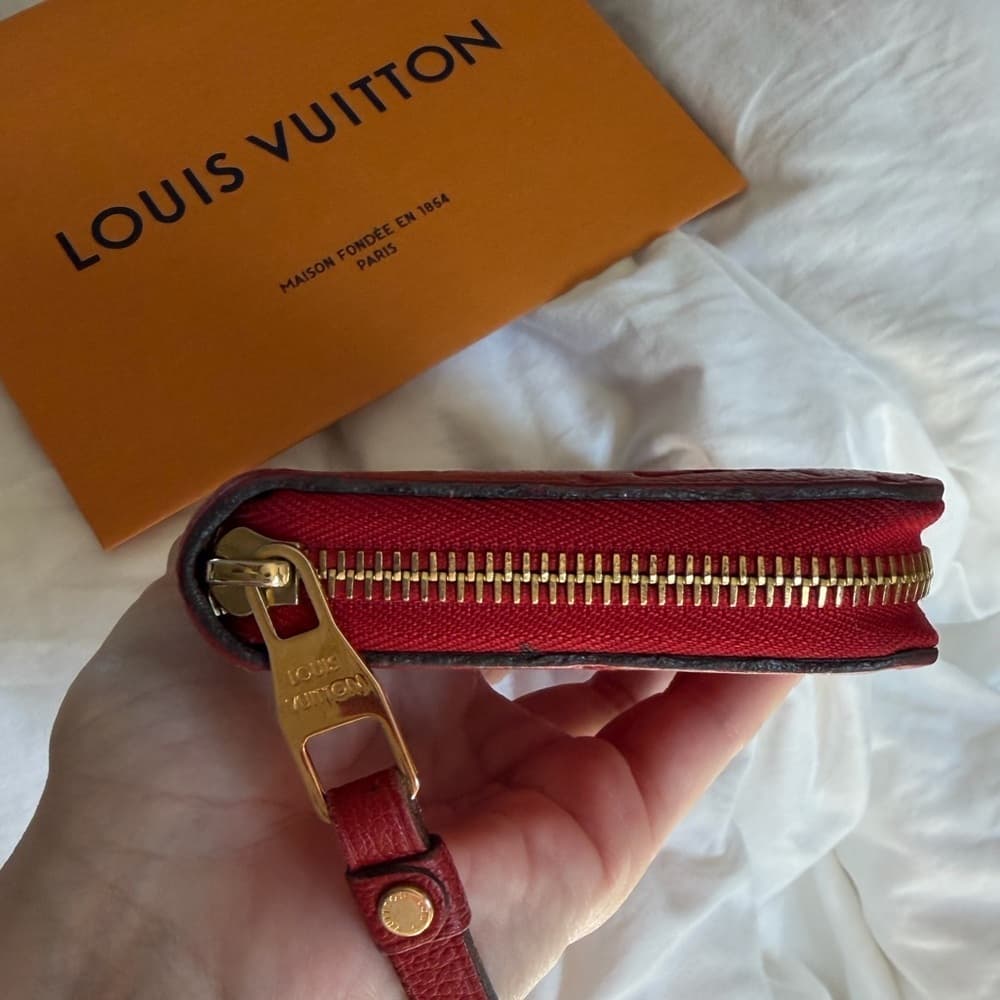 Louis Vuitton Rouge Red Empreinte Clemence Leather Continental Card Coin Wallet - Thumbnail 3