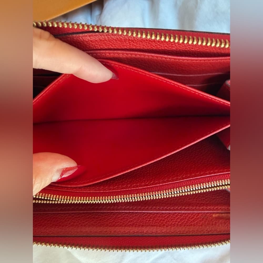 Louis Vuitton Rouge Red Empreinte Clemence Leather Continental Card Coin Wallet - Thumbnail 14