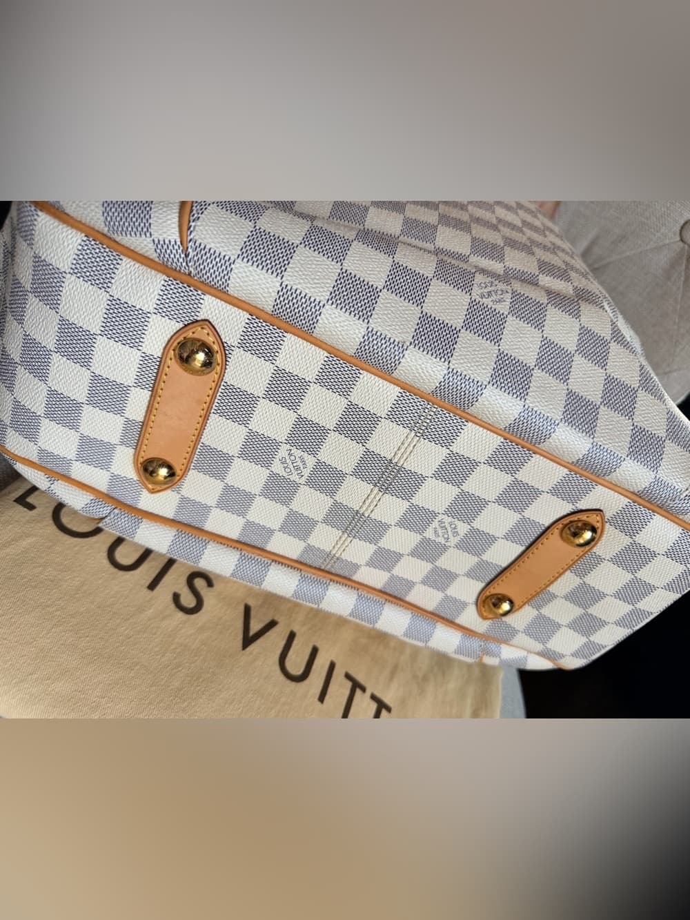 Louis Vuitton Galliera PM Damier Azur Shoulder Hobo Tote Hand Bag w Dust Bag 🤩 - Thumbnail 12