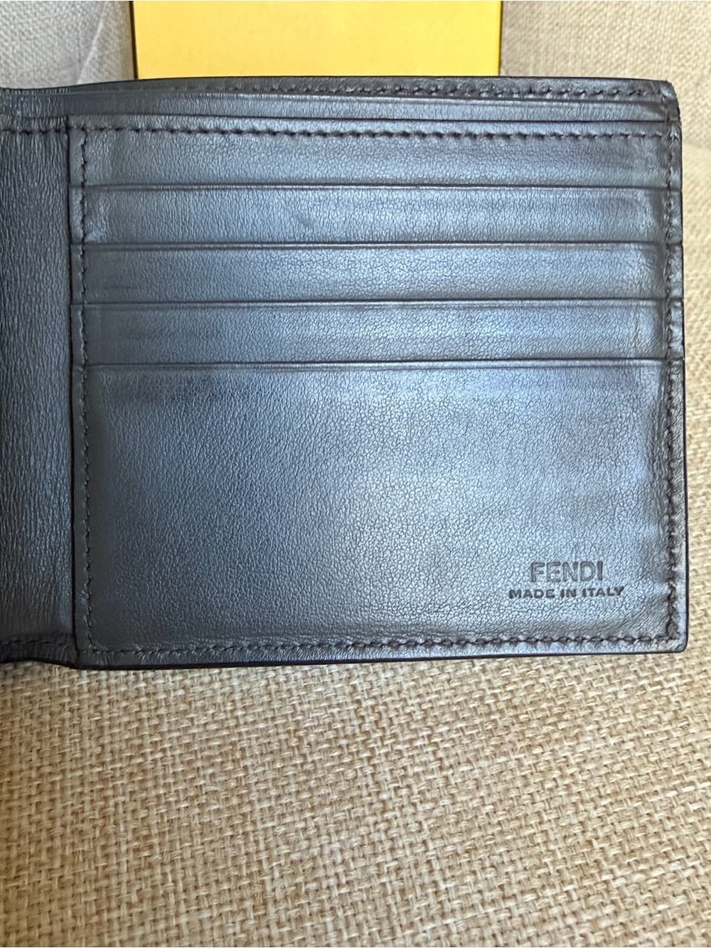 FENDI Bugs Monster Grey Asphalt Leather Palladium Eyes Bifold Men’s Wallet Box - Thumbnail 5