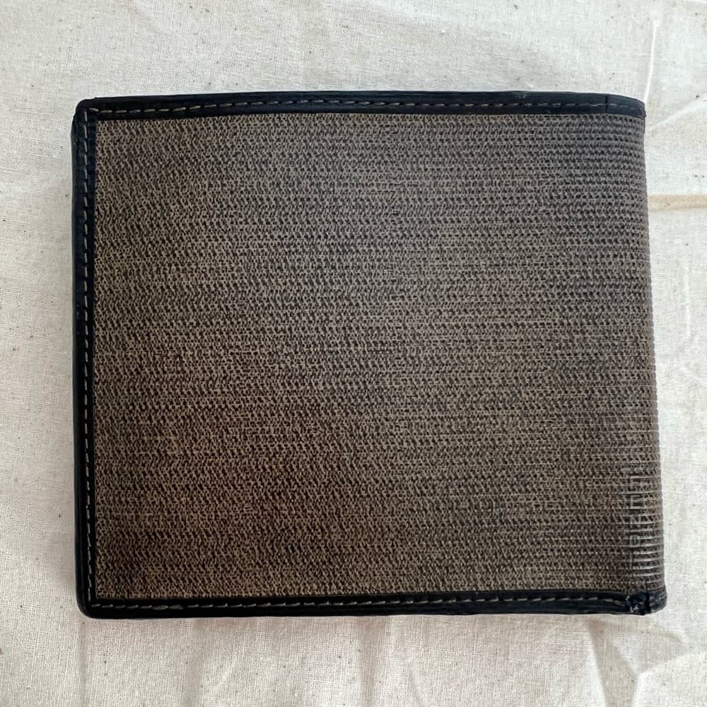 FENDI Mini ZUCCA Leather Bifold Credit Card Gold Tone Logo Wallet - Thumbnail 6