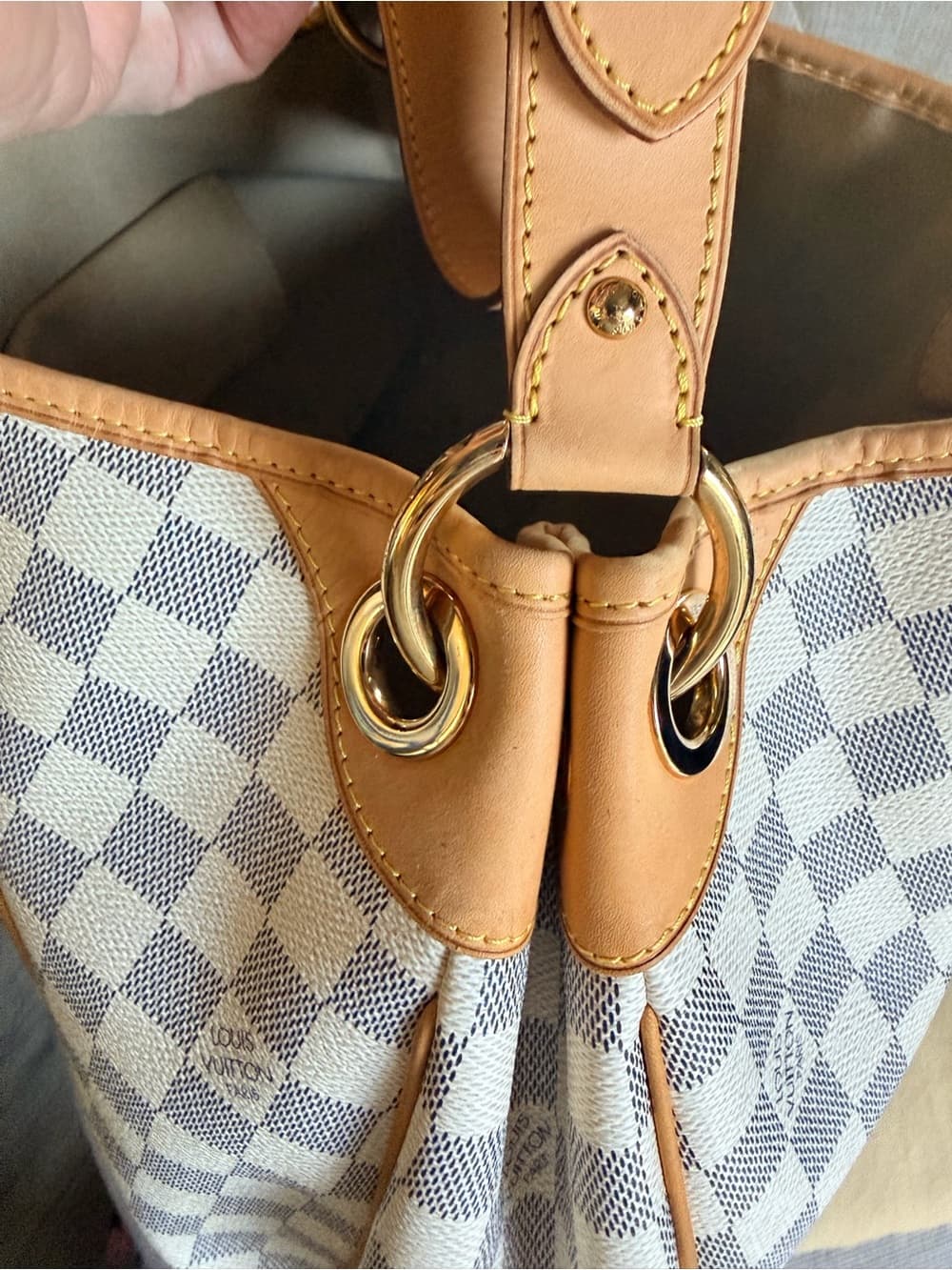 Louis Vuitton Galliera PM Damier Azur Shoulder Hobo Tote Hand Bag w Dust Bag 🤩 - Thumbnail 10