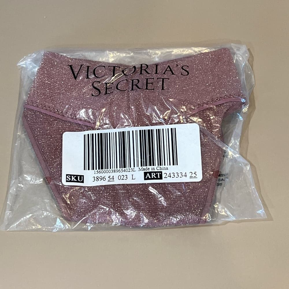 NEW 🌟 Victoria’s Secret PINK Mauve Glitter ✨ Gold THONGS Large L Available - Thumbnail 6