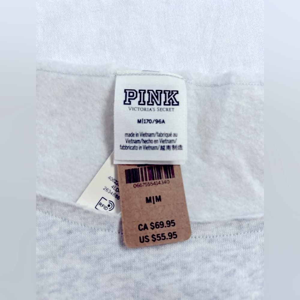 NEW 🛍️ Victoria’s Secret VS PINK Gray Off Shoulder Sweater & Tank Top Medium M - Thumbnail 3