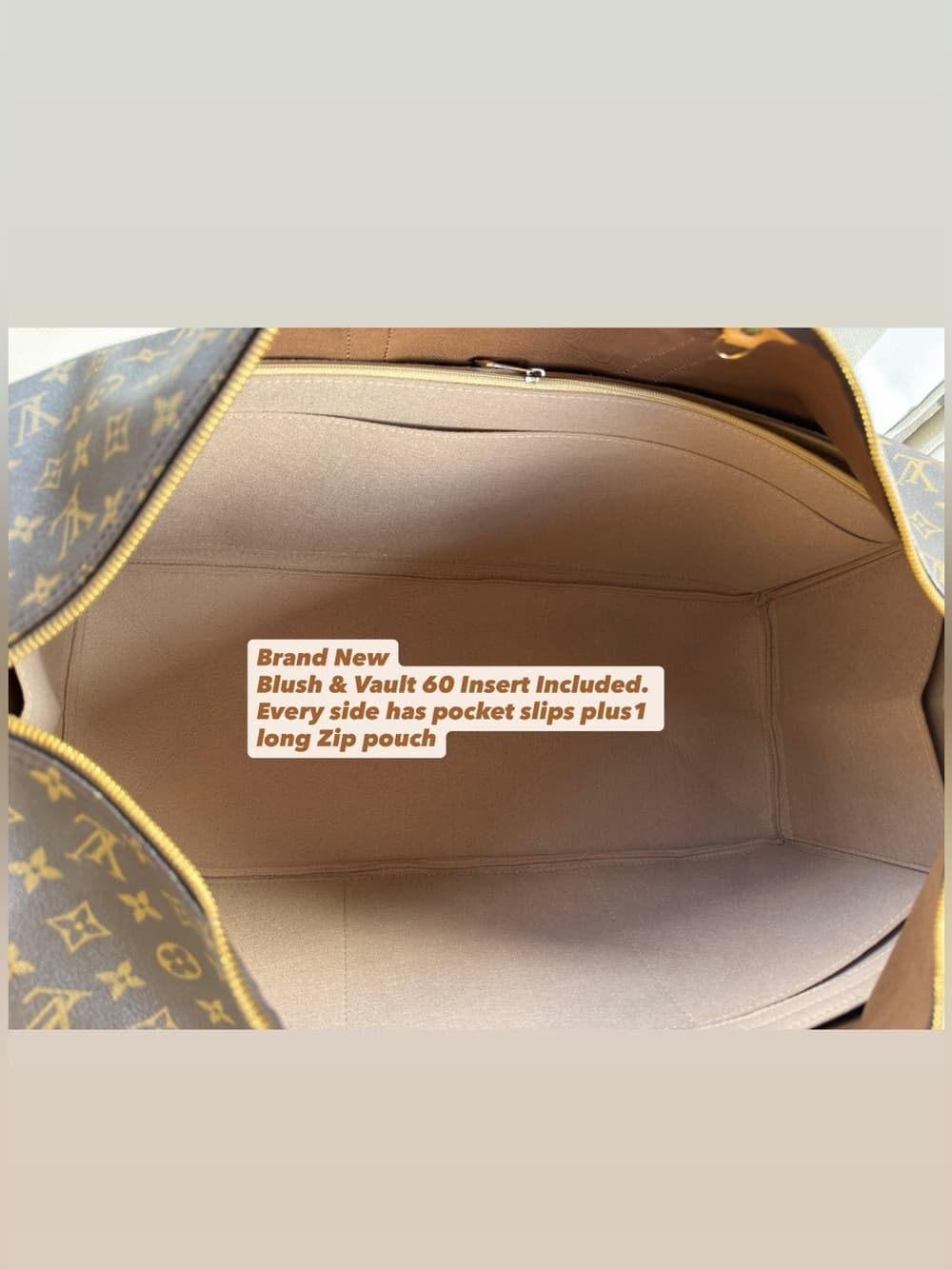 Louis Vuitton KEEPALL 60 Monogram VINTAGE Weekend Duffle Travel Bag + INSERT 🤩 - Thumbnail 2