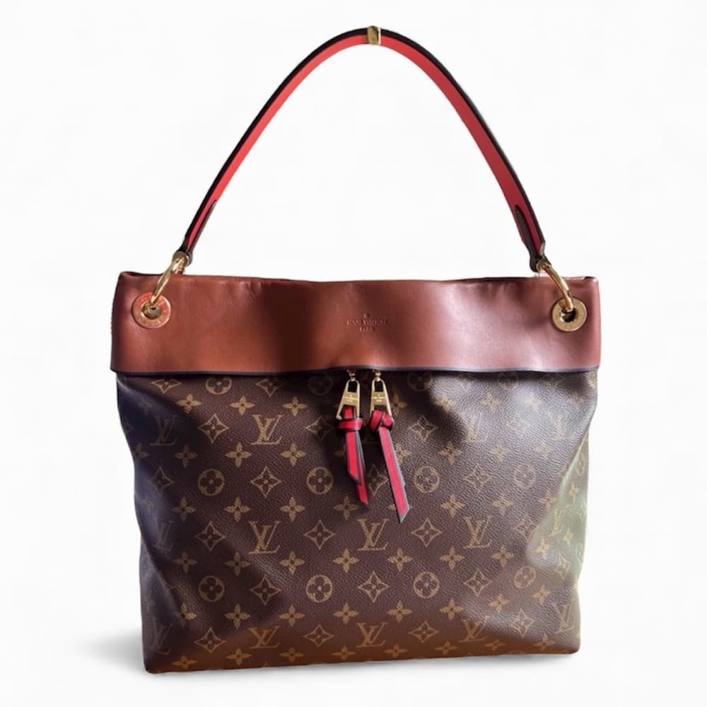 Louis Vuitton GM TUILERIES BESACE HOBO Monogram Camel Leather Shoulder Tote Bag - Thumbnail 2