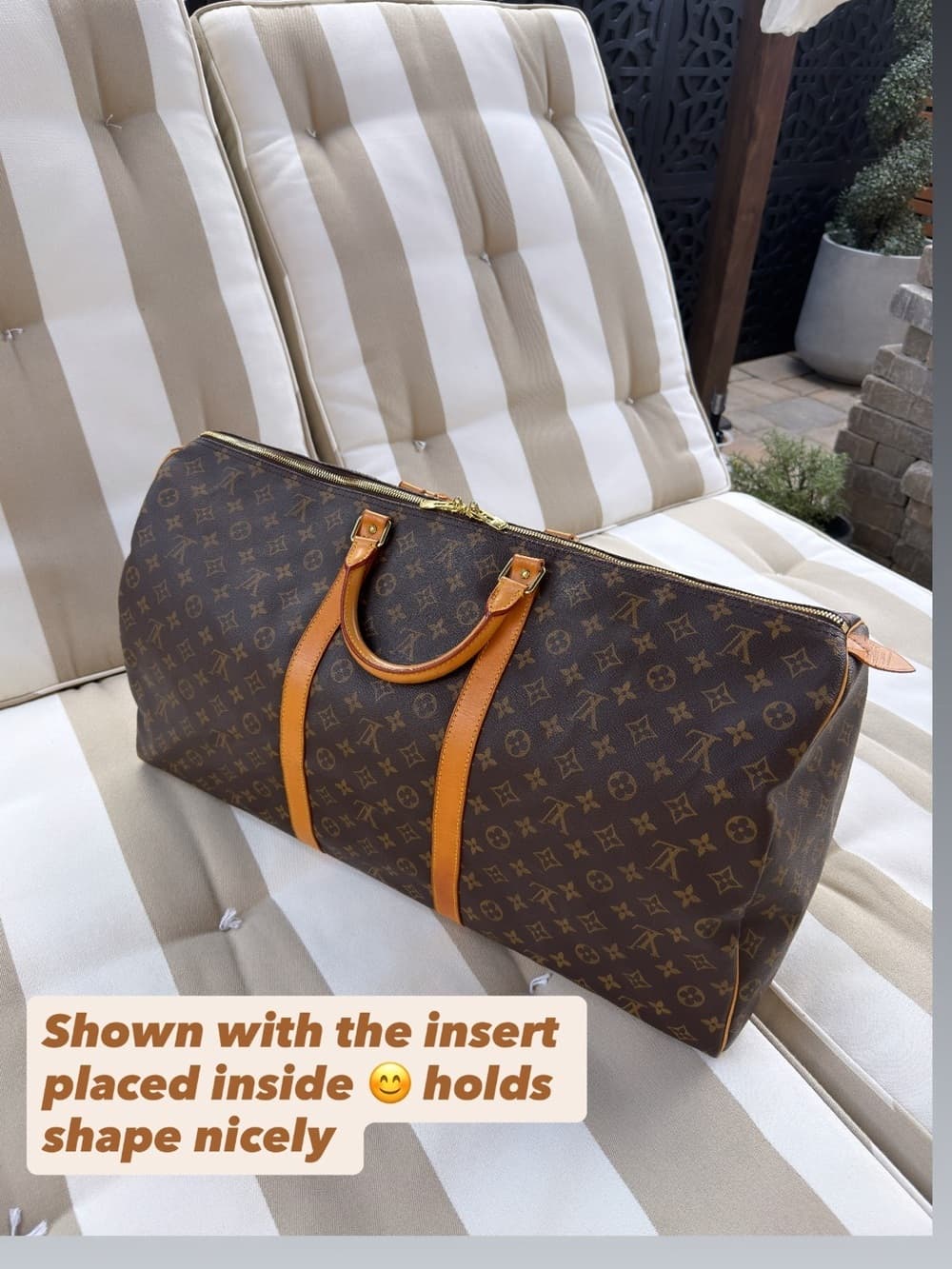 Louis Vuitton KEEPALL 60 Monogram VINTAGE Weekend Duffle Travel Bag + INSERT 🤩 - Thumbnail 3