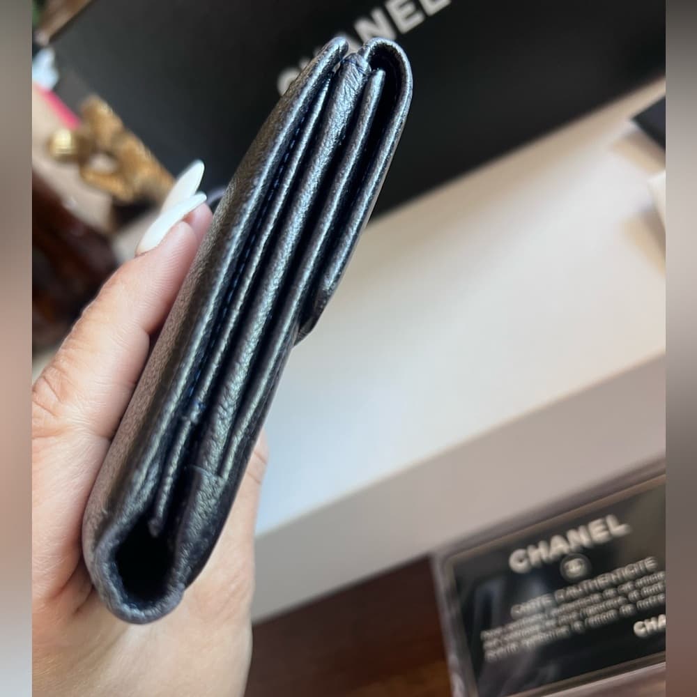 CHANEL Rose Empreinte Leather Wallet with Box and Card - Thumbnail 4