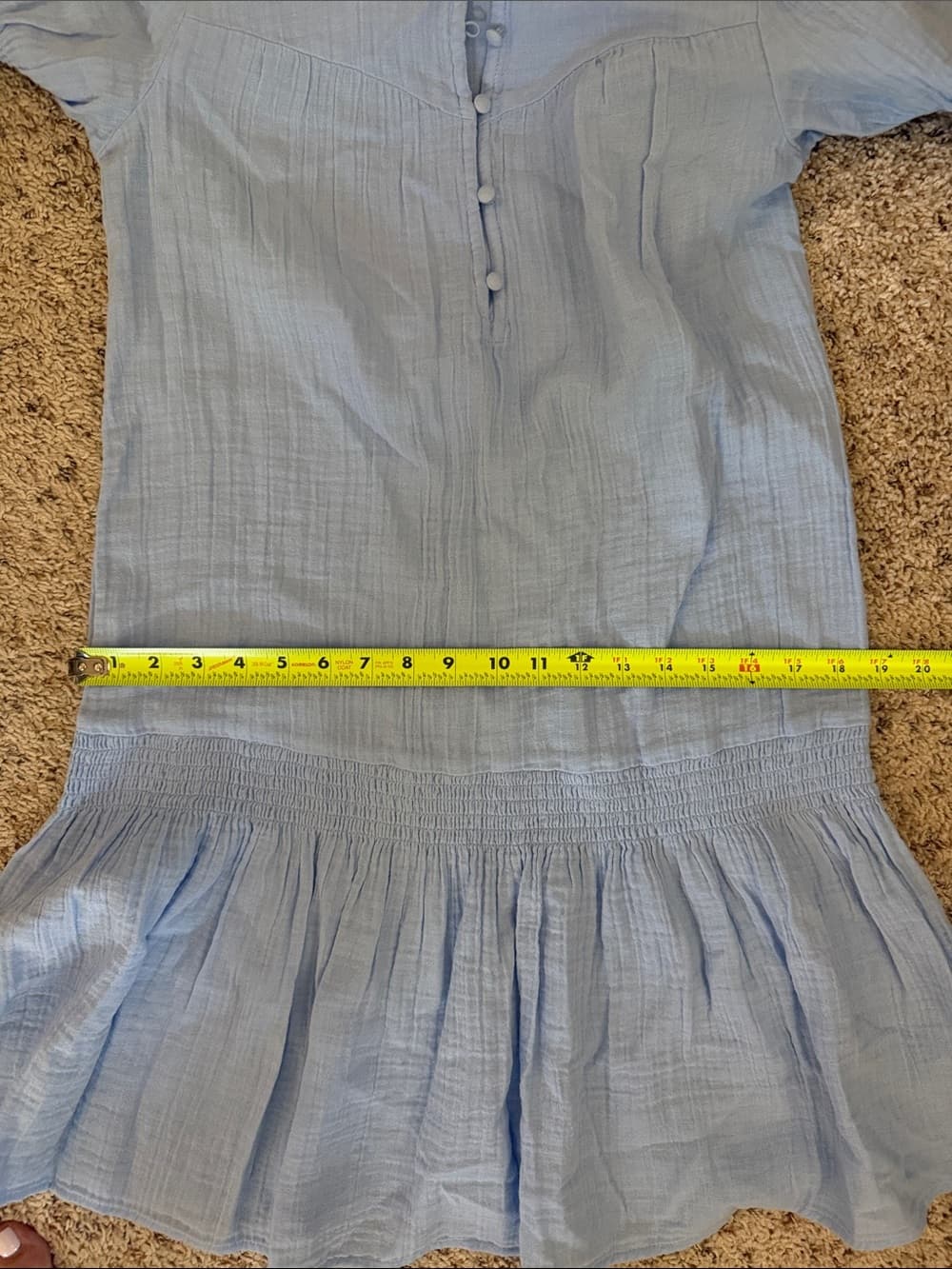 Time and Tru Denim Blue Low Waist Cotton Gauze Feel Summer Dress Size XS 0 2 - Thumbnail 8