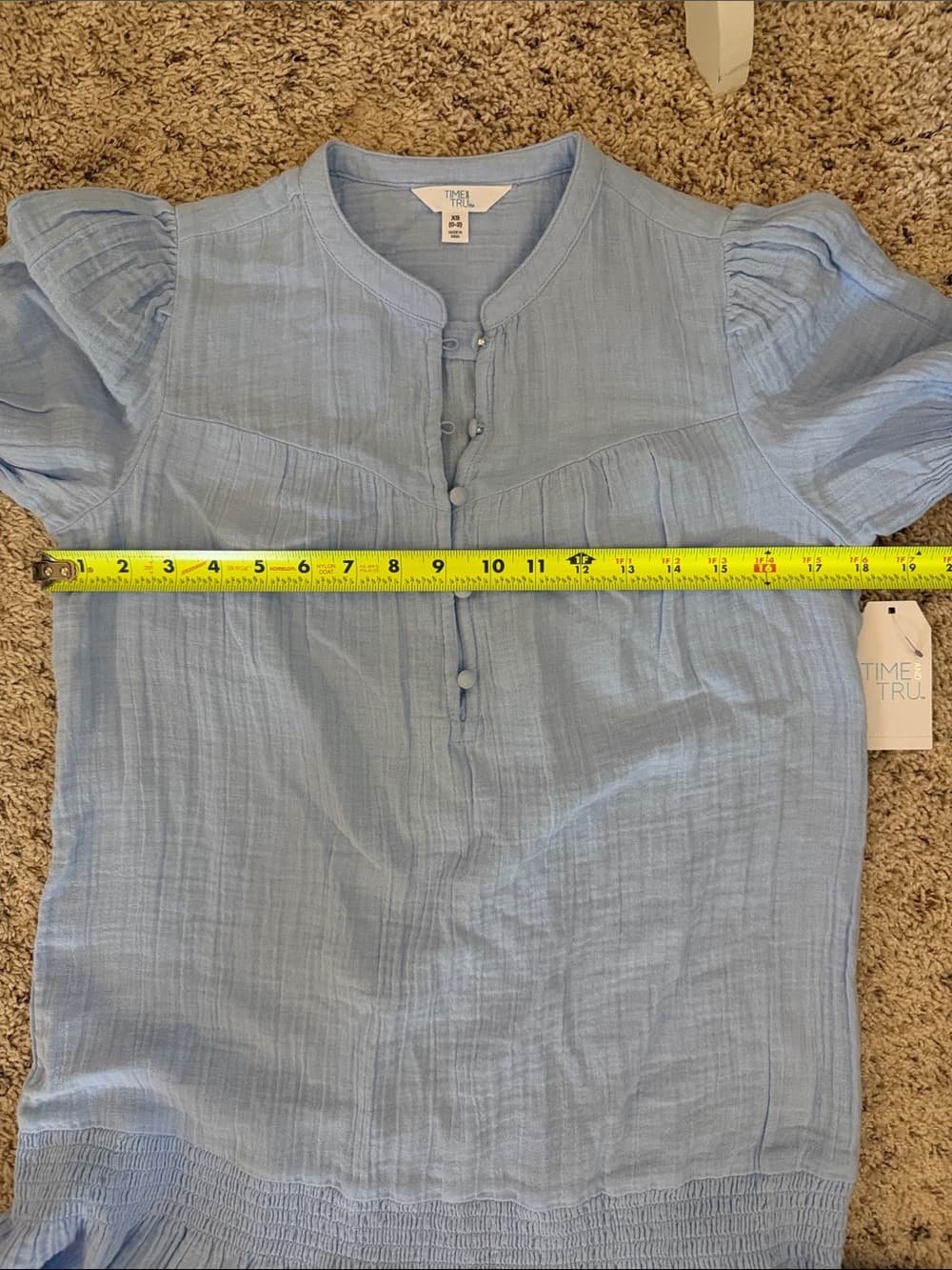 Time and Tru Denim Blue Low Waist Cotton Gauze Feel Summer Dress Size XS 0 2 - Thumbnail 7