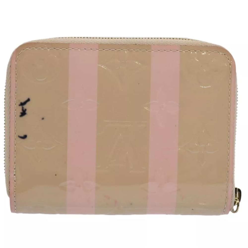 Louis Vuitton Vernis Rayures Zippy Coin Dune Pink Stripe Compact Card Zip Wallet - Thumbnail 2