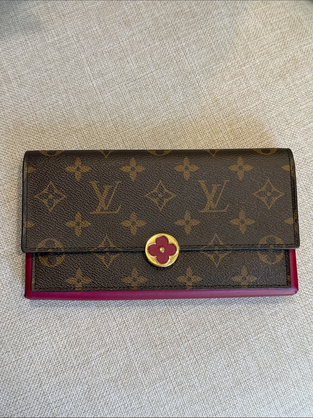 LOUIS VUITTON FLORE WALLET Fuschia Raspberry Monogram Canvas Long Wallet - Thumbnail 2
