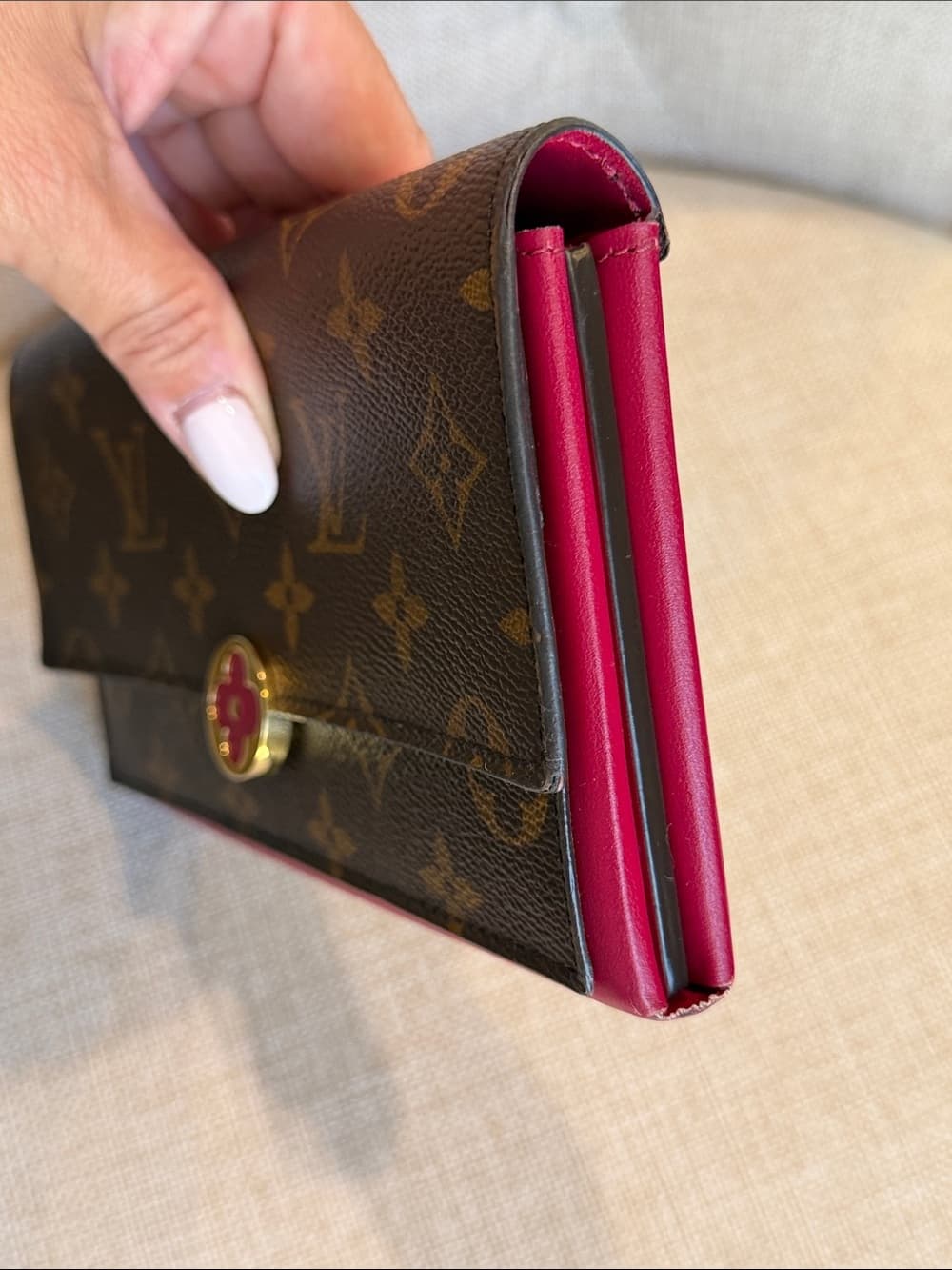 LOUIS VUITTON FLORE WALLET Fuschia Raspberry Monogram Canvas Long Wallet - Thumbnail 7