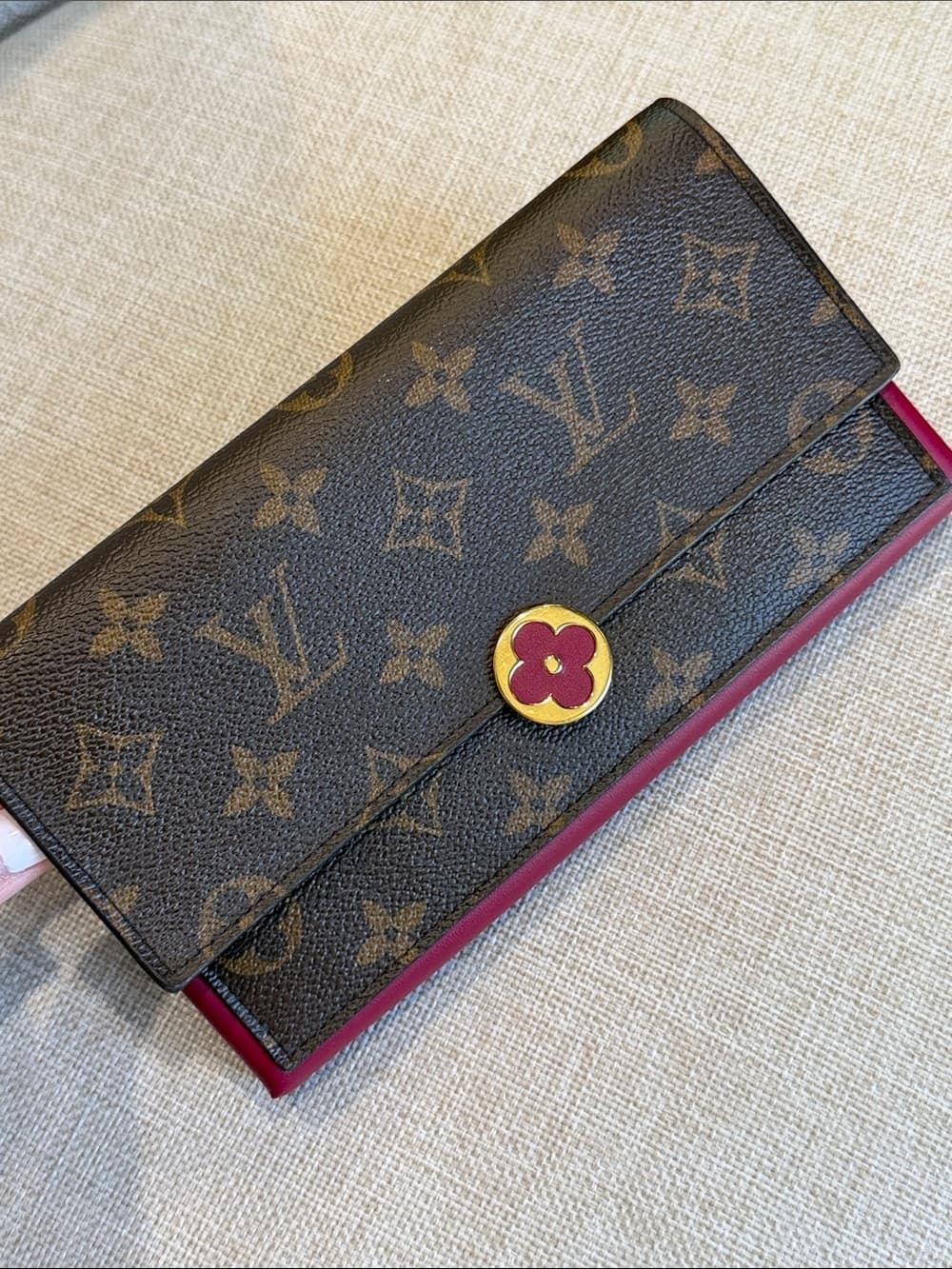 LOUIS VUITTON FLORE WALLET Fuschia Raspberry Monogram Canvas Long Wallet - Thumbnail 3
