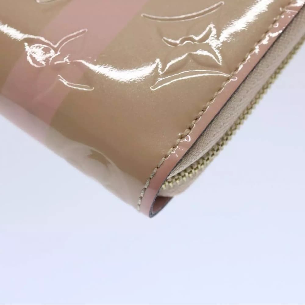 Louis Vuitton Vernis Rayures Zippy Coin Dune Pink Stripe Compact Card Zip Wallet - Thumbnail 9