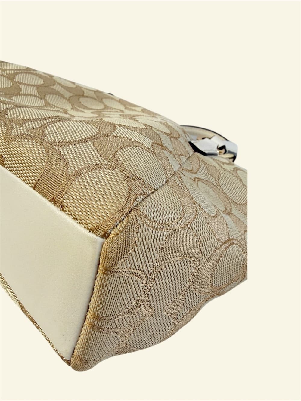 Coach Signature Canvas Mini Kelsey Satchel Beige White Leather Crossbody bag - Thumbnail 7