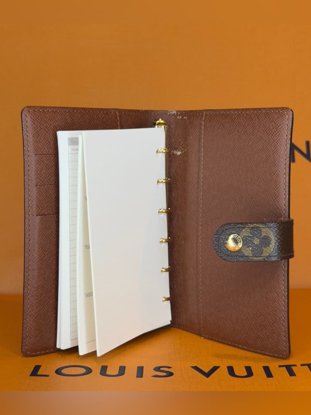 Louis Vuitton PM Agenda Brown Monogram Canvas Planner Organizer Notebook Cover - Thumbnail 9