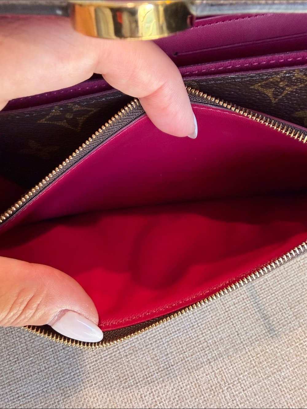 LOUIS VUITTON FLORE WALLET Fuschia Raspberry Monogram Canvas Long Wallet - Thumbnail 12