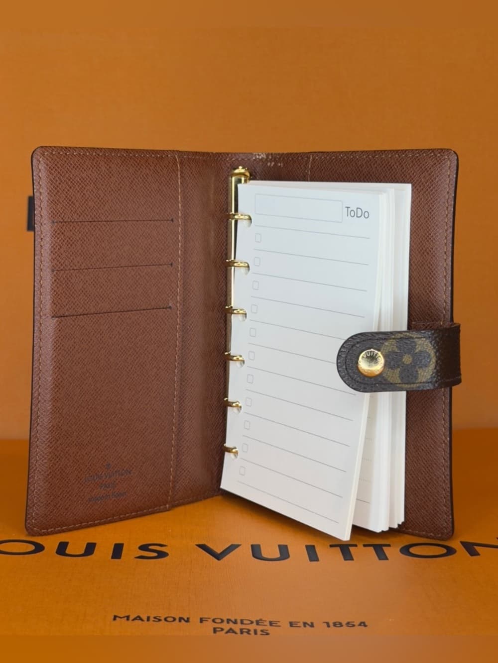 Louis Vuitton PM Agenda Brown Monogram Canvas Planner Organizer Notebook Cover - Thumbnail 7