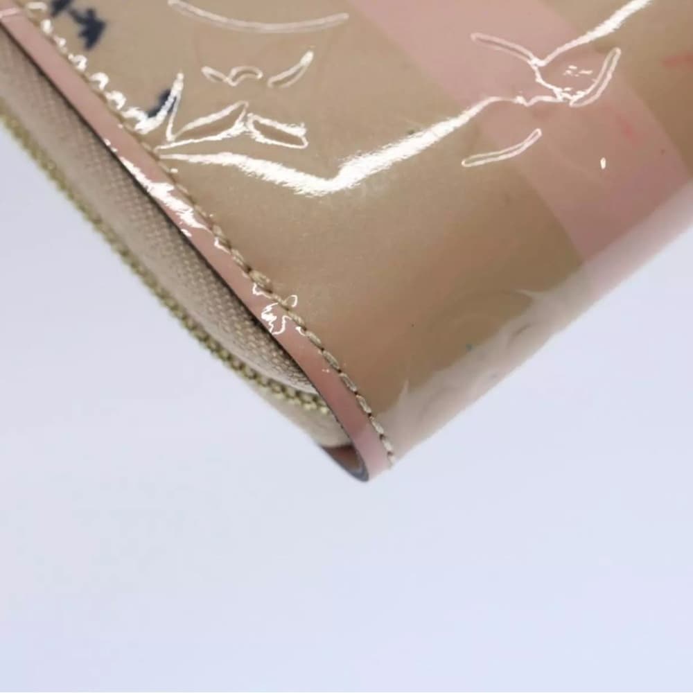 Louis Vuitton Vernis Rayures Zippy Coin Dune Pink Stripe Compact Card Zip Wallet - Thumbnail 10