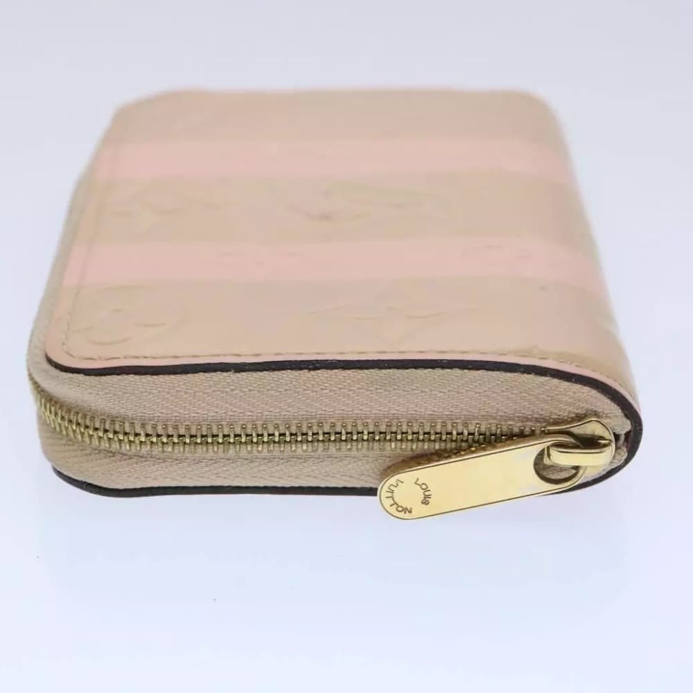 Louis Vuitton Vernis Rayures Zippy Coin Dune Pink Stripe Compact Card Zip Wallet - Thumbnail 4