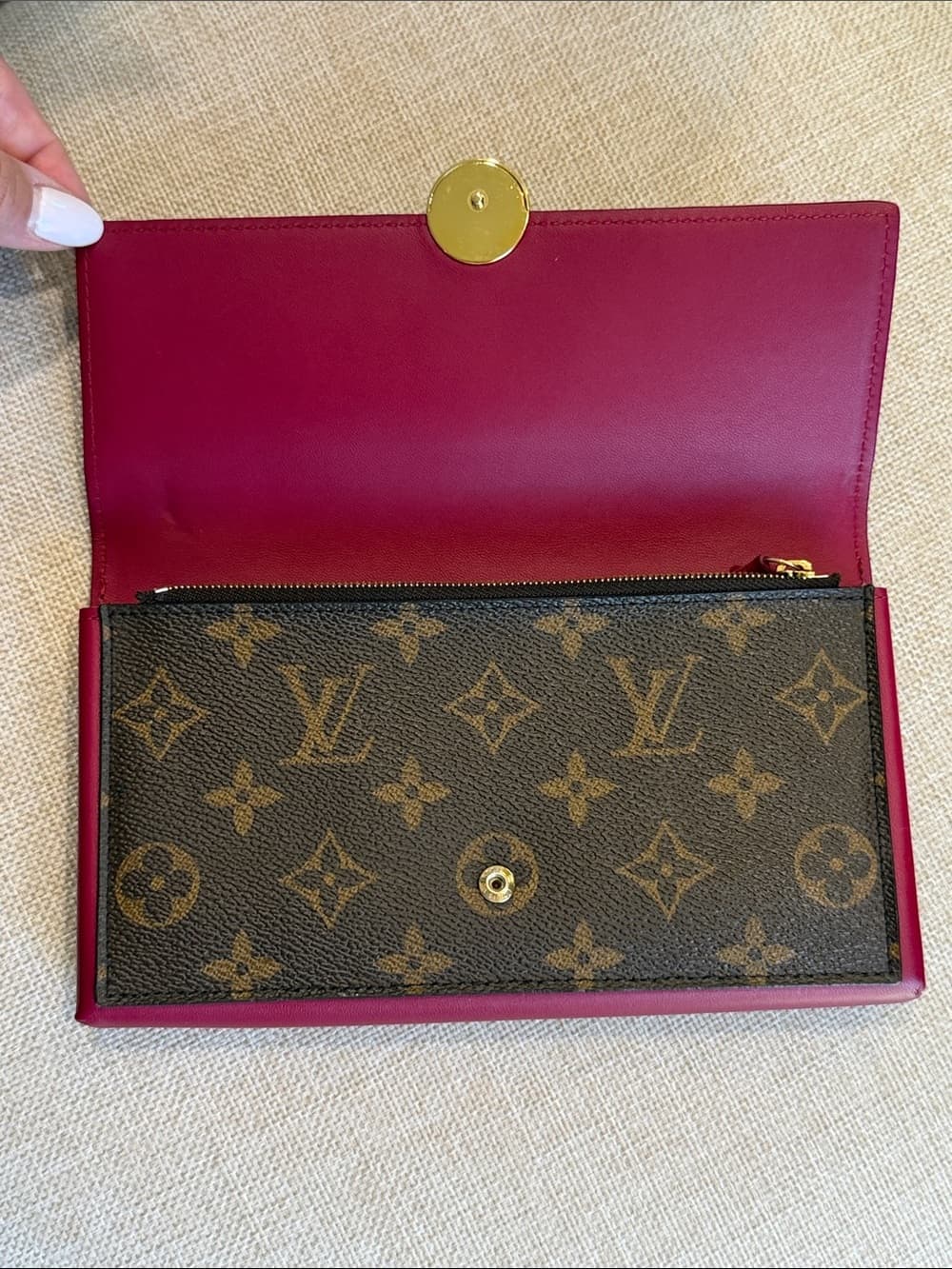LOUIS VUITTON FLORE WALLET Fuschia Raspberry Monogram Canvas Long Wallet - Thumbnail 9