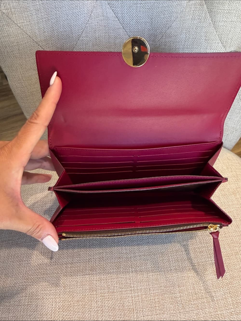 LOUIS VUITTON FLORE WALLET Fuschia Raspberry Monogram Canvas Long Wallet - Thumbnail 10