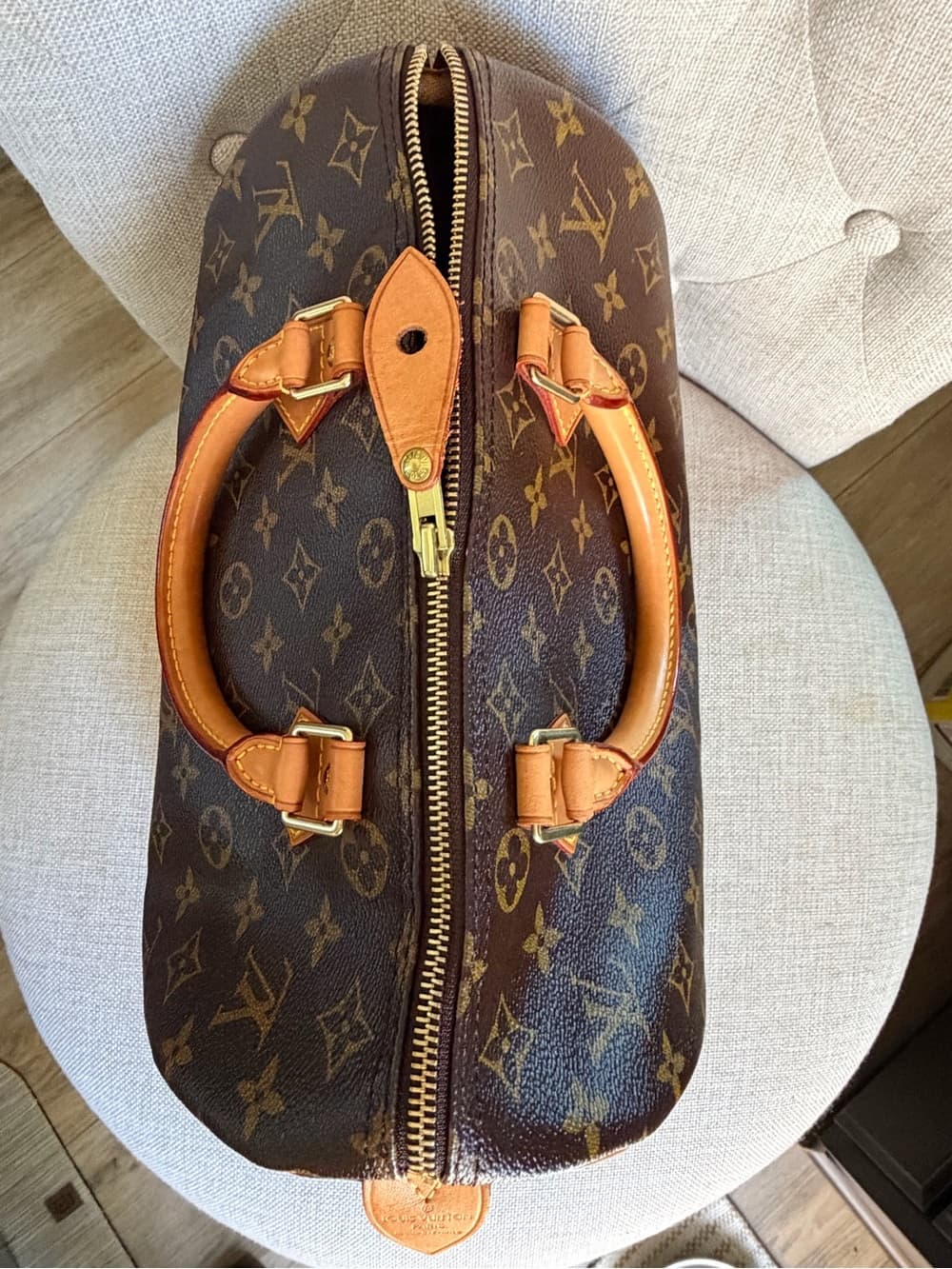 Louis Vuitton Speedy 30 Classic Monogram Canvas Tote Bag Excellent Condition - Thumbnail 5