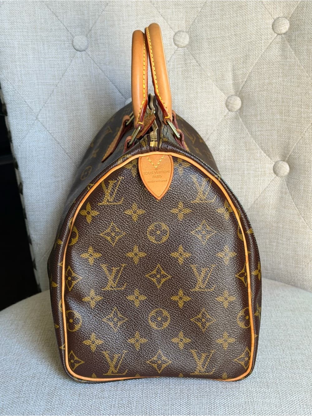 Louis Vuitton Speedy 30 Classic Monogram Canvas Tote Bag Excellent Condition - Thumbnail 4