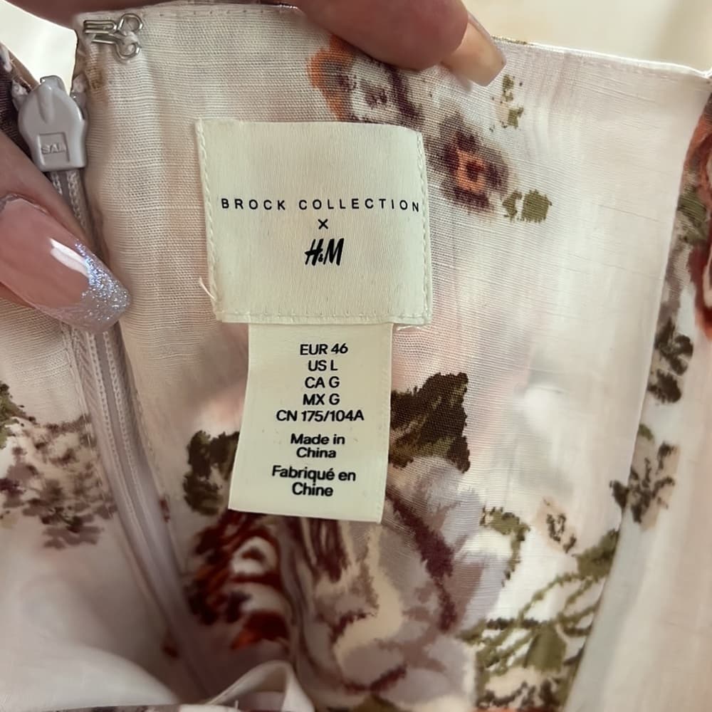 Brock Collection H&M linen floral dress size Large A Blogger favorite - Thumbnail 6