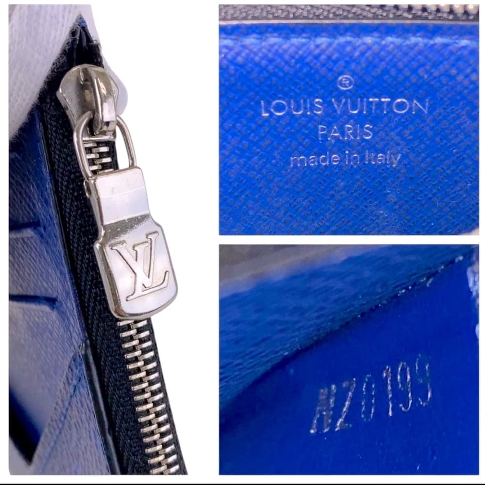 Louis Vuitton TAIGARAMA Cobalt Blue Card Zippy Coin Wallet ID Holder with Box - Thumbnail 9