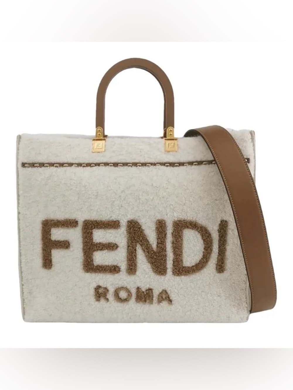 FENDI SHEARLING SUNSHINE MEDIUM TOTE BAG SHOULDER STRAP (LIMITED EDITION) - Thumbnail 2