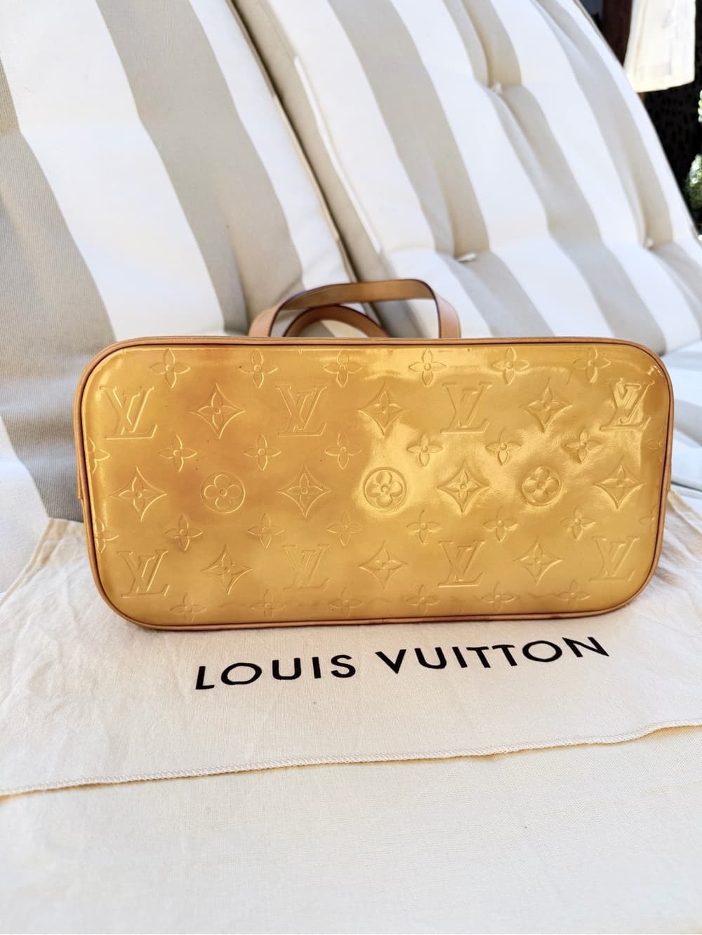 Louis Vuitton Vernis Houston Tote Bag Monogram Vernis Yellow Patent Leather - Thumbnail 6