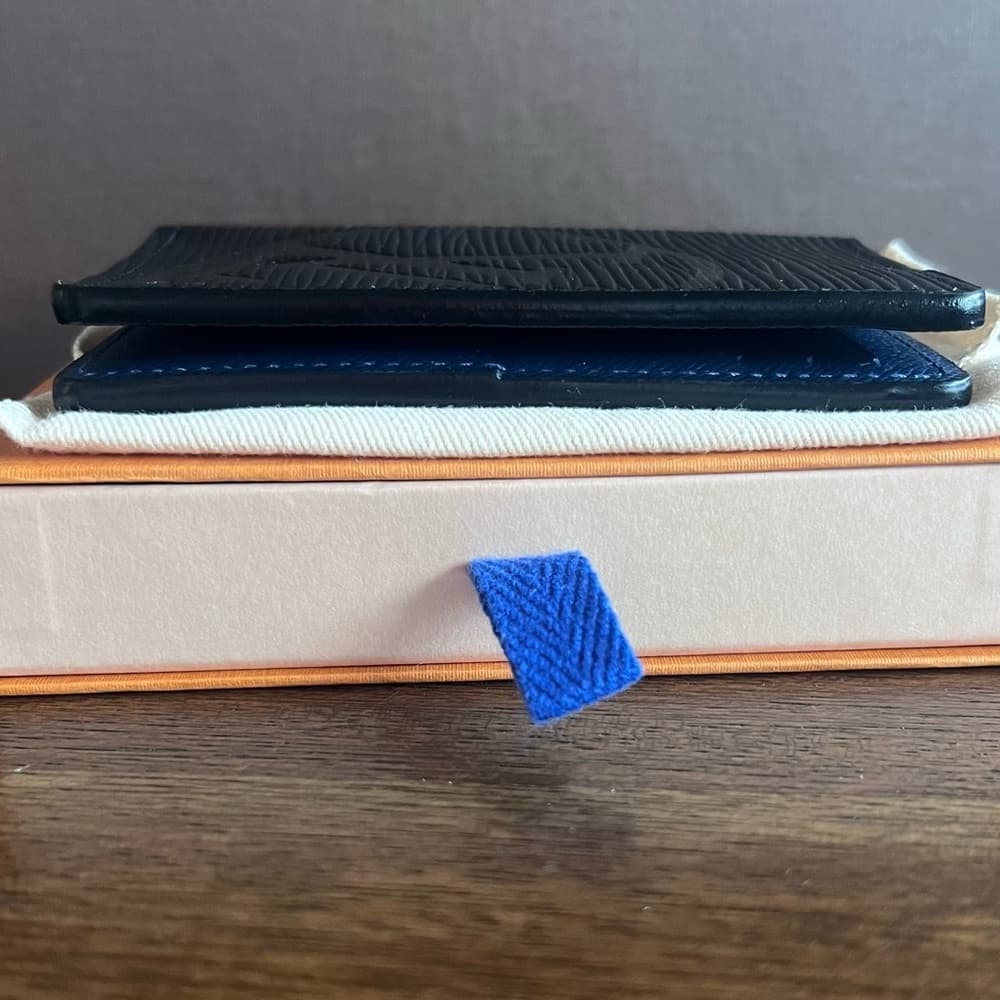 LOUIS VUITTON LV Initial Black Navy Epi Noir Leather Pocket Organizer with Tags - Thumbnail 9