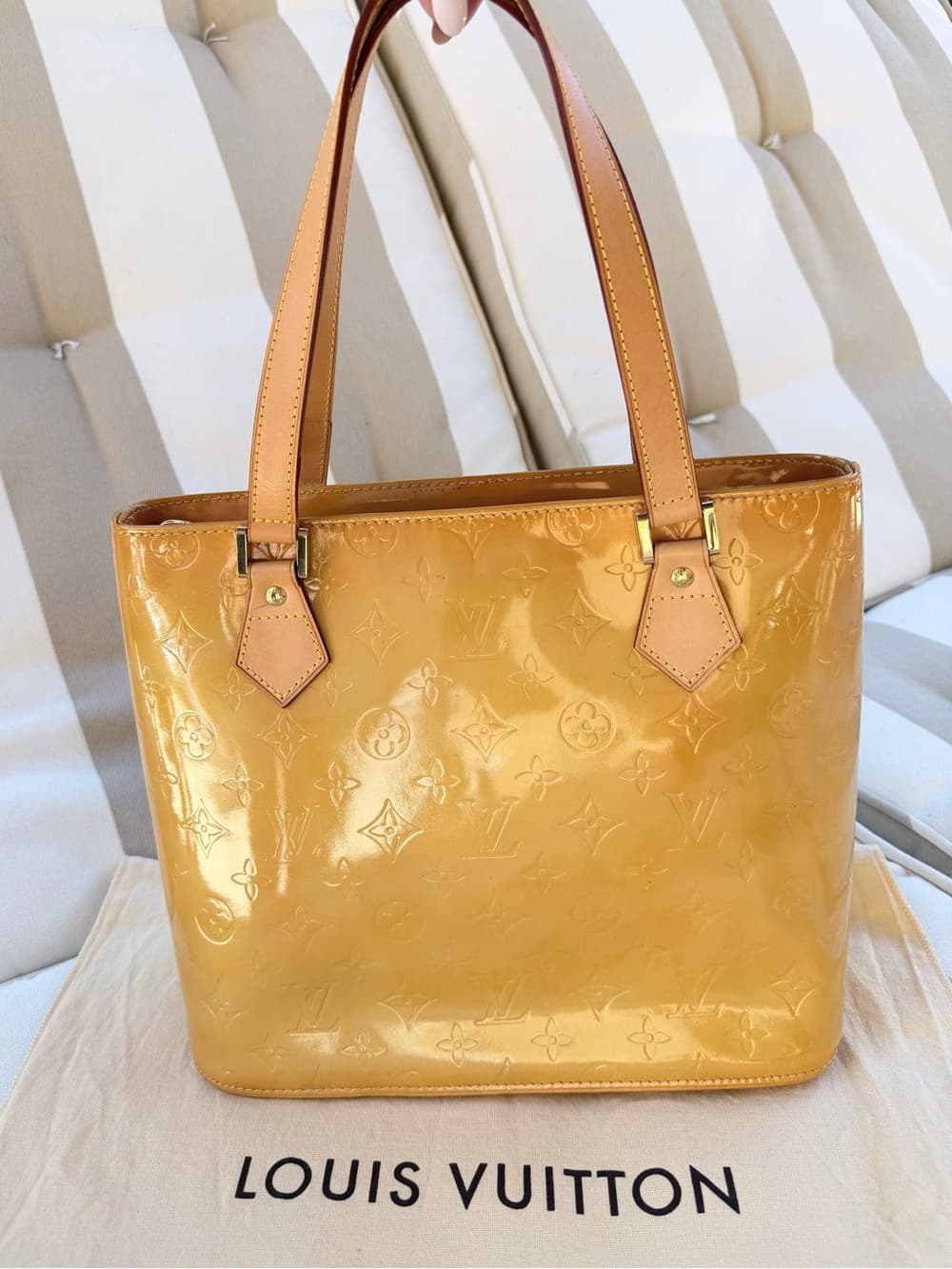 Louis Vuitton Vernis Houston Tote Bag Monogram Vernis Yellow Patent Leather - Thumbnail 5