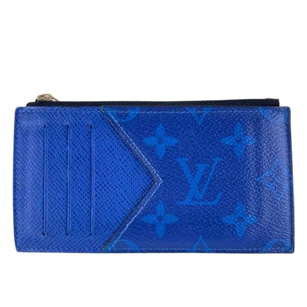Louis Vuitton TAIGARAMA Cobalt Blue Card Zippy Coin Wallet ID Holder with Box - Thumbnail 2