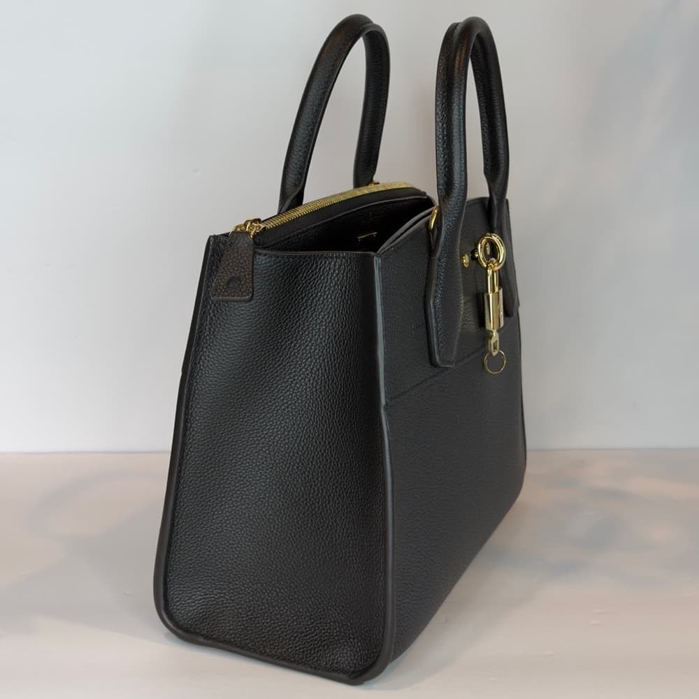 Louis Vuitton Taurillon Black Grained Leather City Steamer PM Lock Key RFID COA - Thumbnail 5