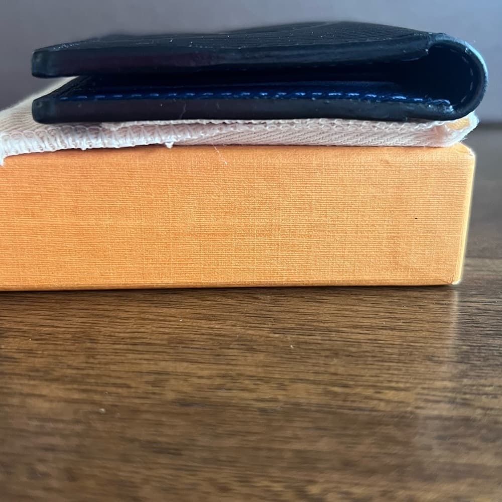 LOUIS VUITTON LV Initial Black Navy Epi Noir Leather Pocket Organizer with Tags - Thumbnail 6