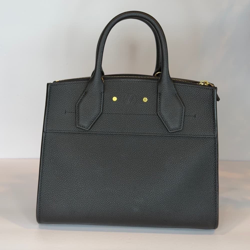 Louis Vuitton Taurillon Black Grained Leather City Steamer PM Lock Key RFID COA - Thumbnail 8