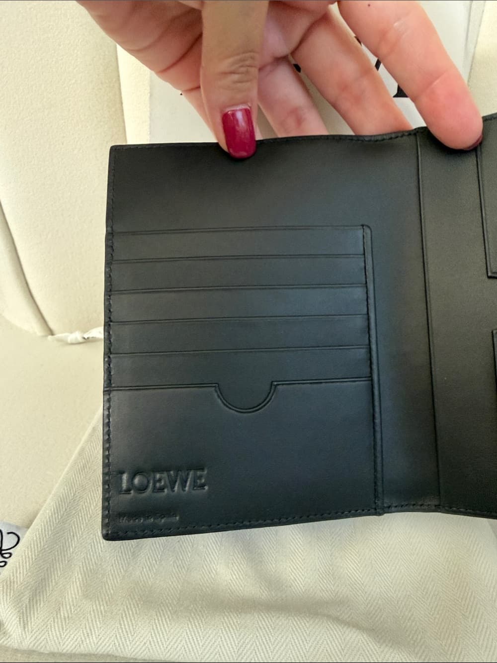 LOEWE ANAGRAM Embossed Leather Passport Holder Blue Black Travel Box & Dust Bag - Thumbnail 9