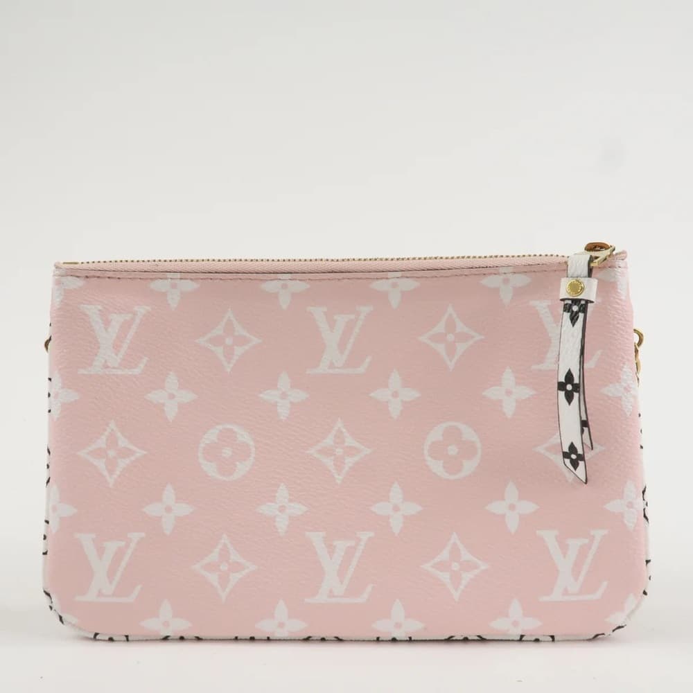 Louis Vuitton GIANT Monogram Red Pink Double Zip Pochette LIMITED EDITION Bag - Thumbnail 4