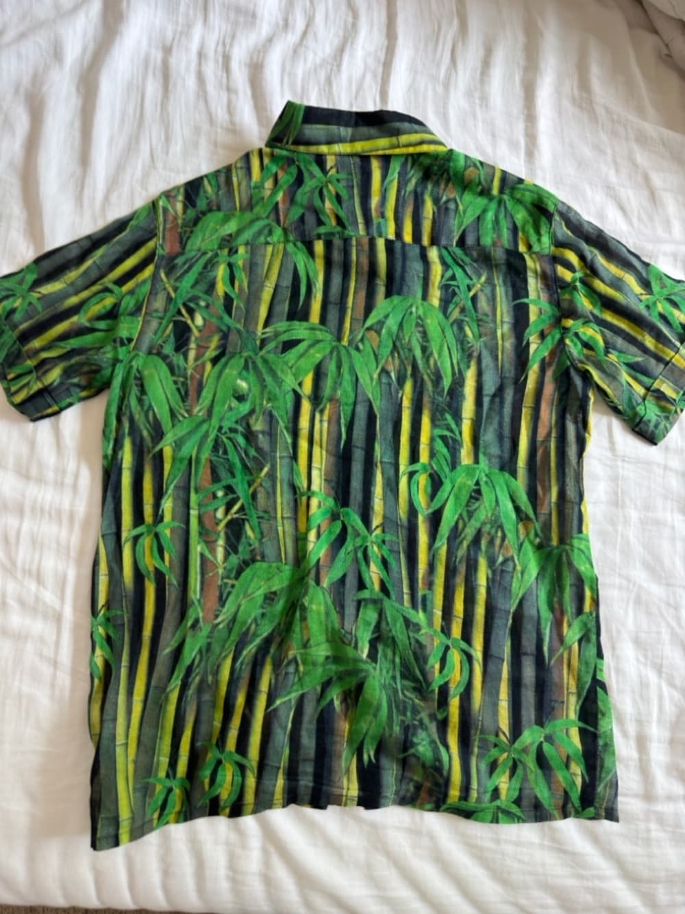 Dolce & Gabbana Bamboo Print Button Down Shirt Green Cotton Collared Boys 10 D&G - Thumbnail 10