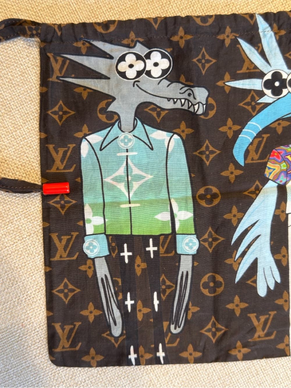 Louis Vuitton Monogram FRIENDS Drawstring Pouch Dust Tote Carry Bag - Thumbnail 3