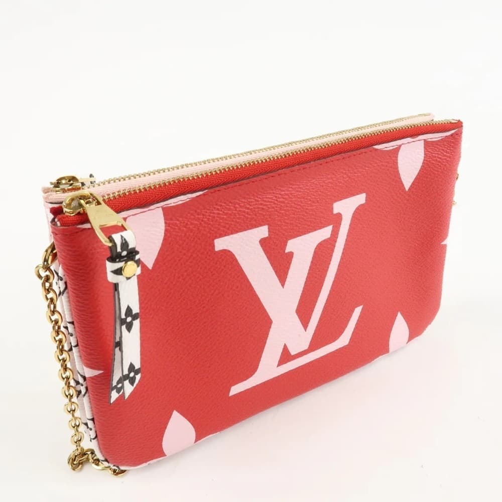 Louis Vuitton GIANT Monogram Red Pink Double Zip Pochette LIMITED EDITION Bag - Thumbnail 5