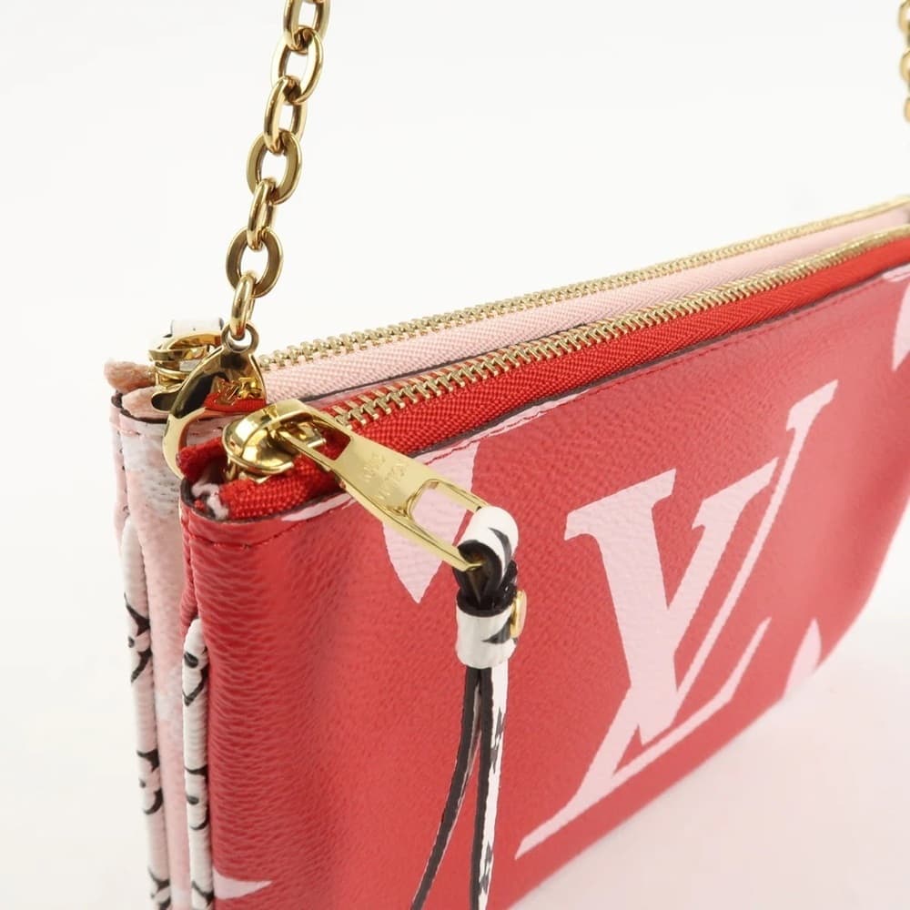 Louis Vuitton GIANT Monogram Red Pink Double Zip Pochette LIMITED EDITION Bag - Thumbnail 11