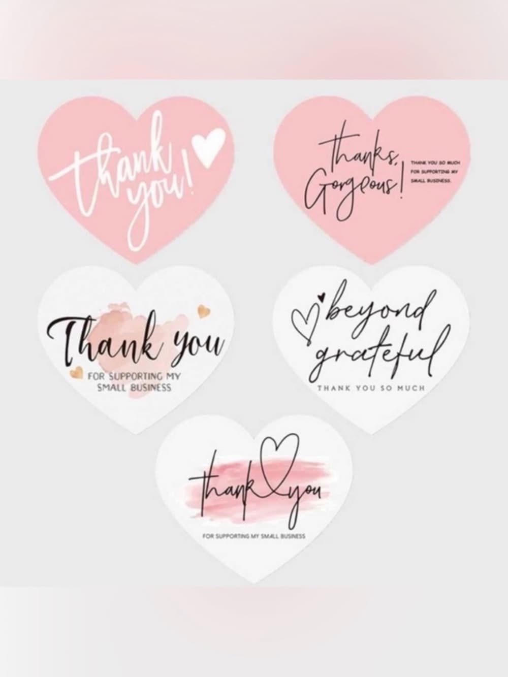 150 Thank You Heart Cards – 5 Beautiful Designs Best Value Bulk Set 💕 - Thumbnail 2