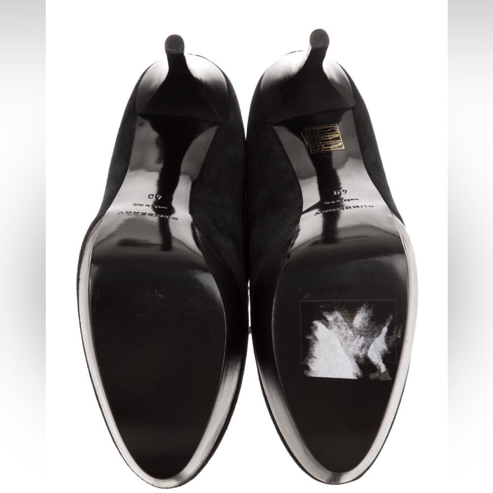 NEW BURBERRY PRORSUM Black suede leather laceup shearling heel booties EU 40 - Thumbnail 5